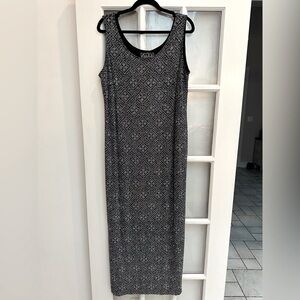 Vintage Alex Evenings Formal Glitter Sparkle Silver Maxi Dress Plus Size 14W